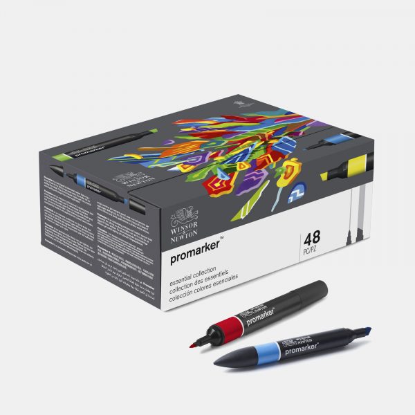 Winsor & Newton - Astuccio rigido in cartone con 48 pennarelli promarker essential collection