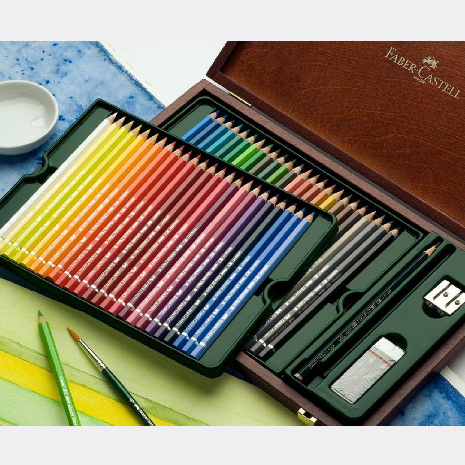 Faber Castell 48 matite acquerellabili in scatola di metallo con regalo per pittura artistica. 