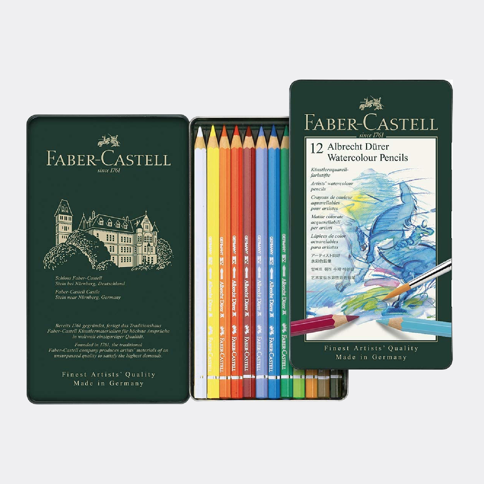 Faber Castell 12 Matite Colorate Acquerellabili + Pennello
