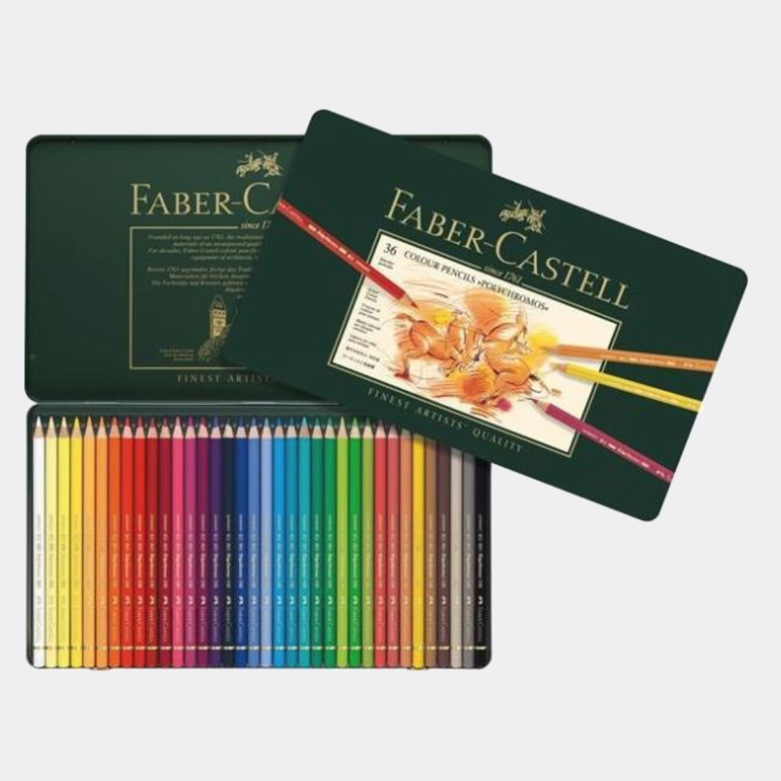 Astuccio metallo 36 matite colorate Sfumabili permanenti Faber-Castell  Polychromos - Pellegrini Brera - La Bottega d'Arte di Milano