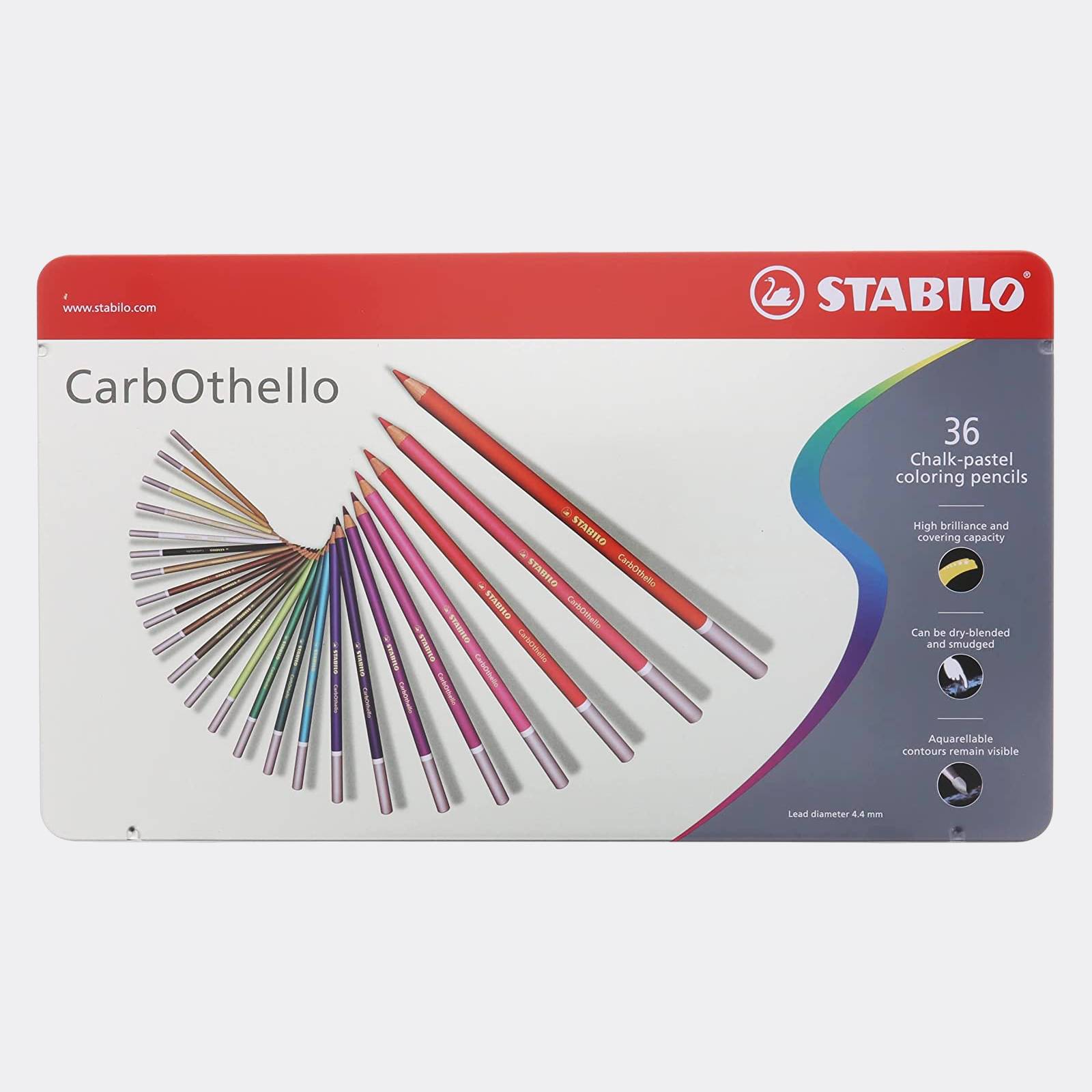Scatola di metallo 36 matite colorate Stabilo Carbothello - Pellegrini  Brera - La Bottega d'Arte di Milano