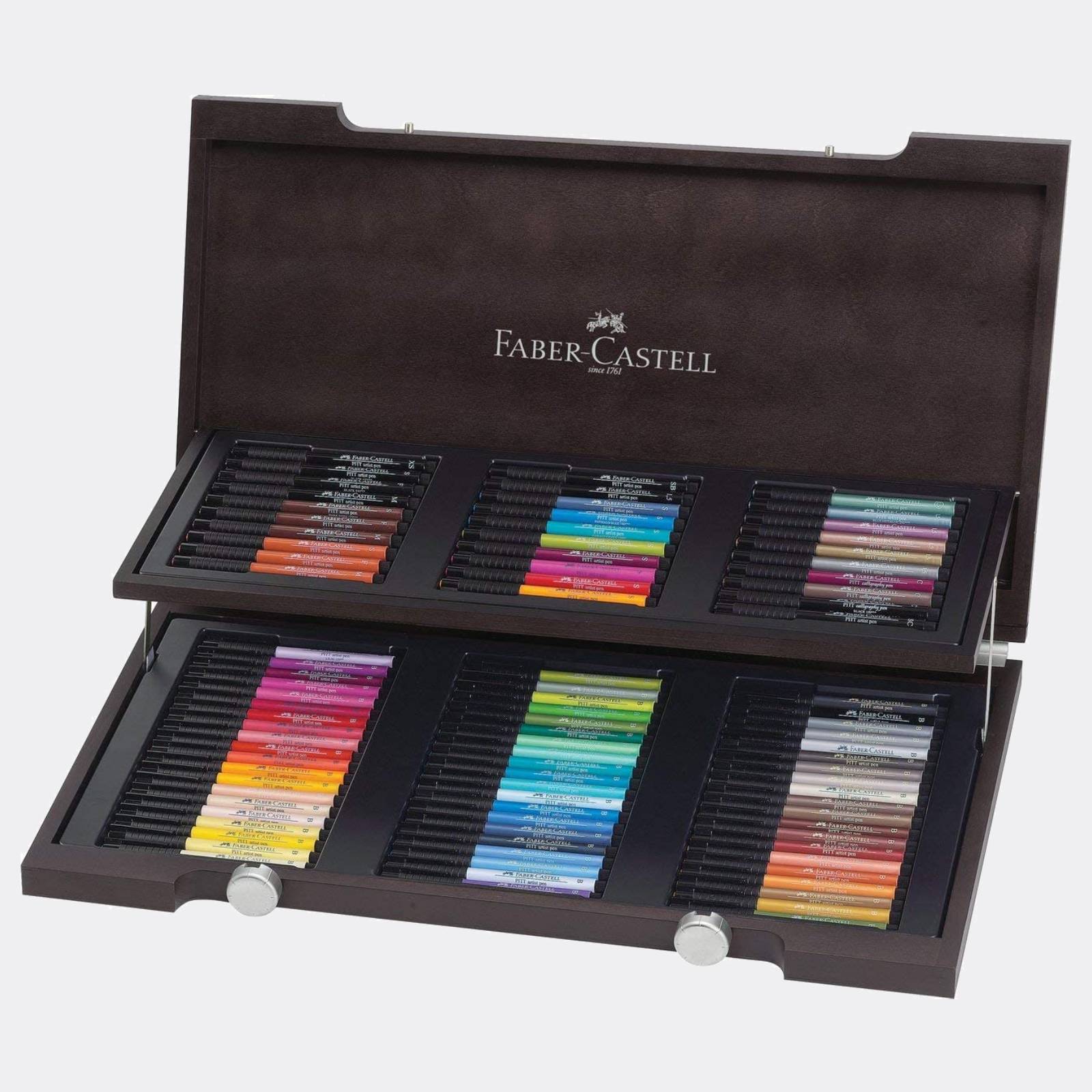 Faber-Castell - Pennarelli Pitt artist pen Valigetta legno 90